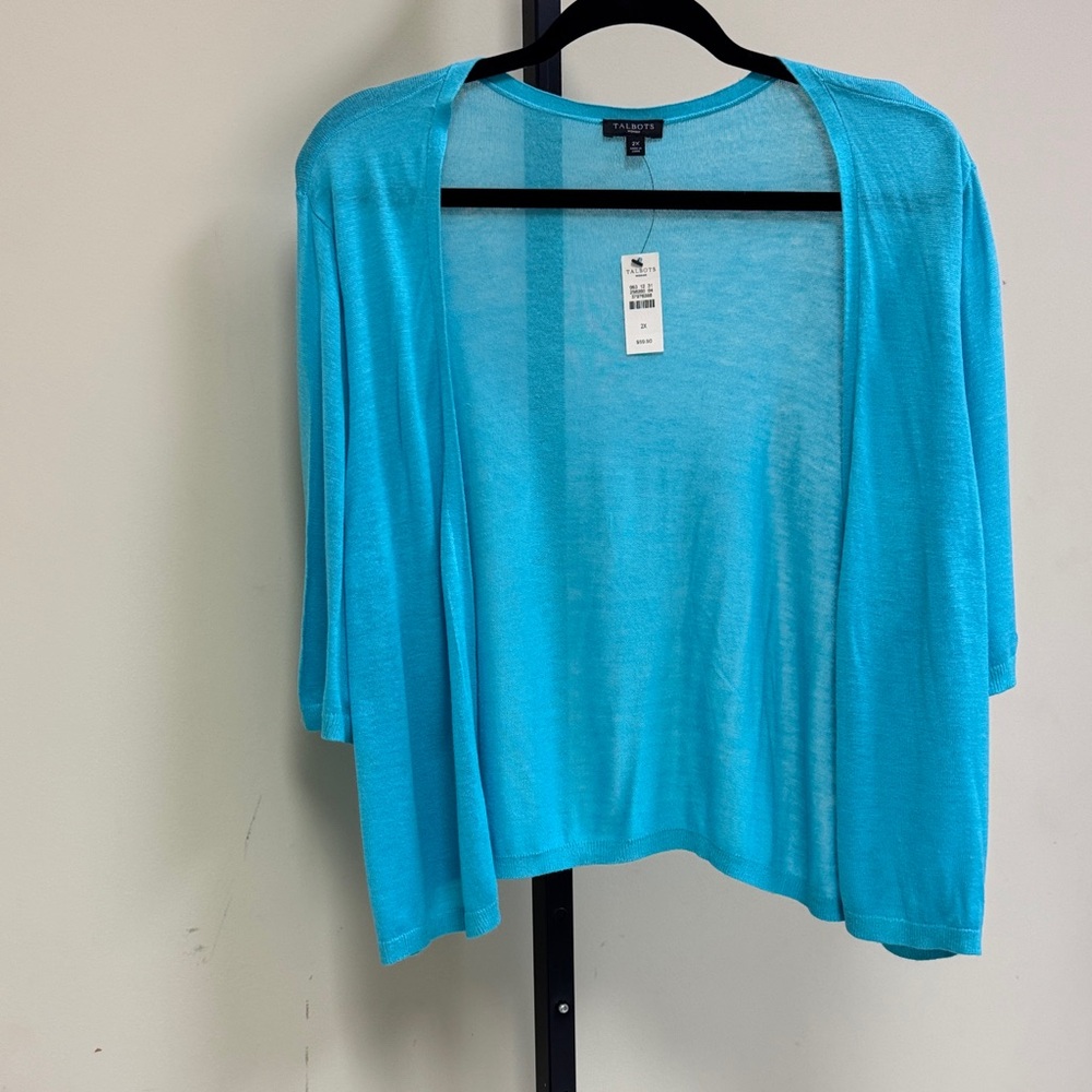 Talbots Vibrant Aqua Cardigan Sweater